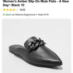 Women’s slide on mule flats. Size 10, only worn once.